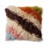 Coussin complet multicolore à poils longs Fluffy Striped