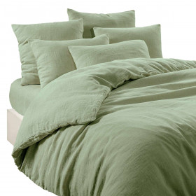 Drap Housse Unie en Lin Lavé et Coton LIMY  
