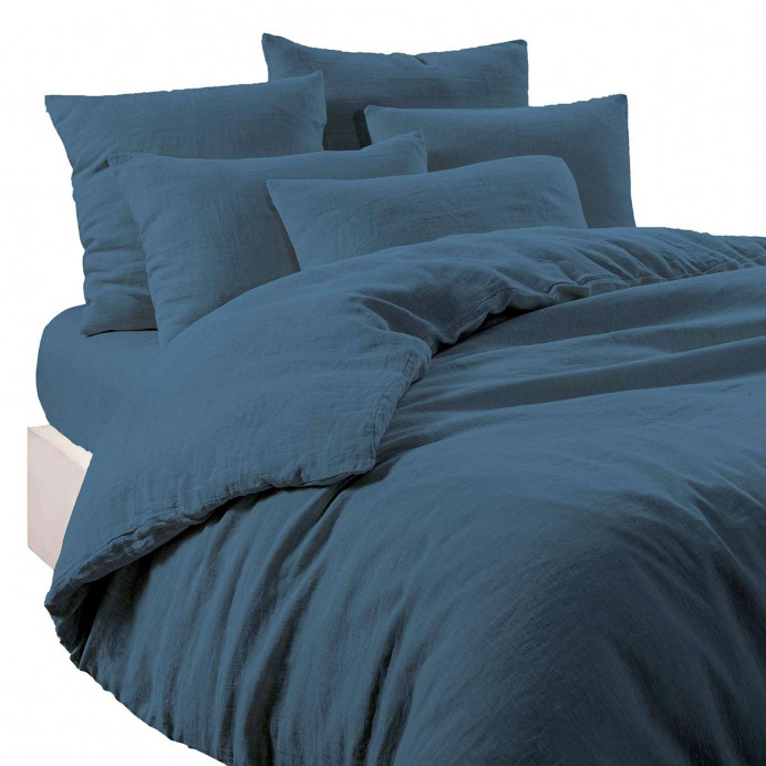 Drap Housse Unie en Lin Lavé et Coton LIMY
