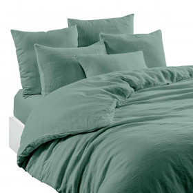 Drap Housse Unie en Lin Lavé et Coton LIMY  