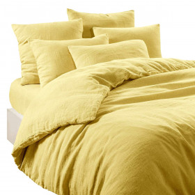Drap Housse Unie en Lin Lavé et Coton LIMY  