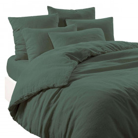 Drap Housse Unie en Lin Lavé et Coton LIMY  