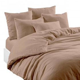 Drap Housse Unie en Lin Lavé et Coton LIMY  
