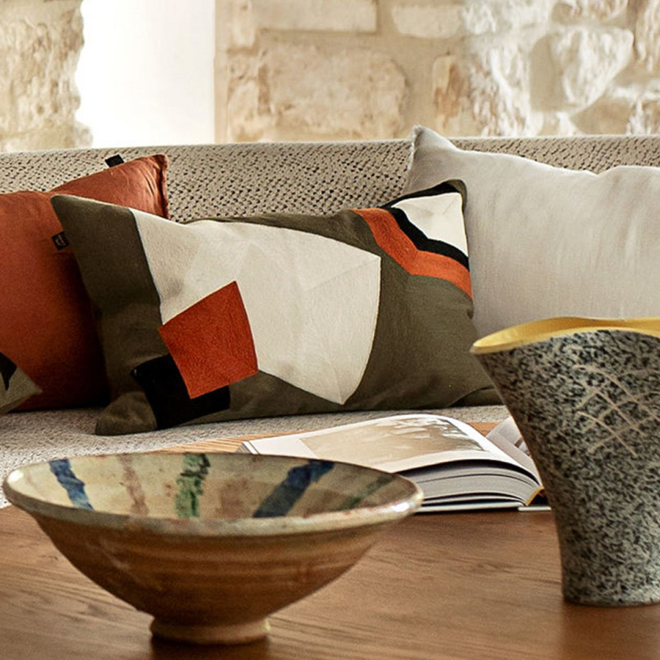 Housse de Coussin Graphique en 100% Coton NAGOYA