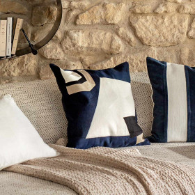 Housse de Coussin Graphique en 100% Coton NAGOYA