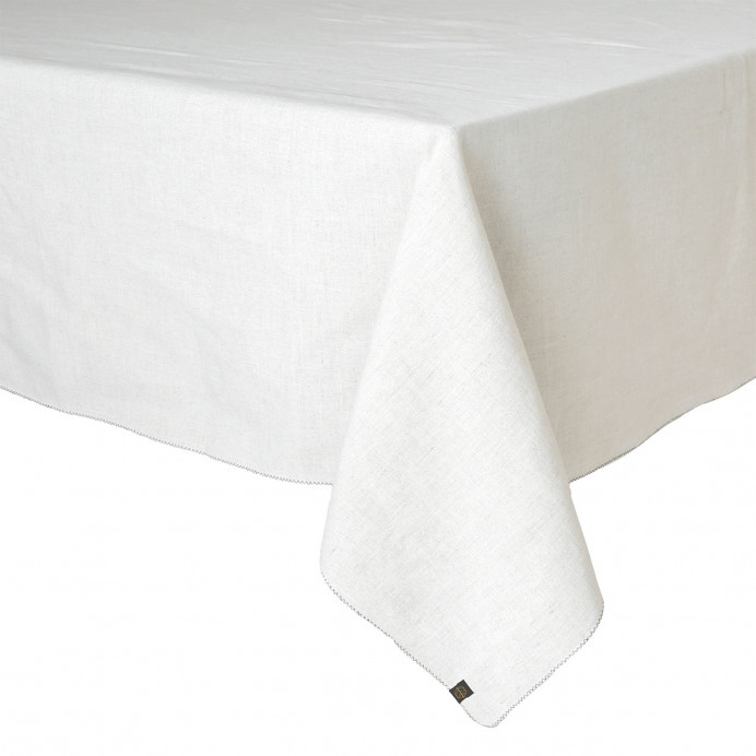 Nappe de Table en Lin Lavé et Coton Point Zigzag ZILIA - Haomy