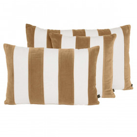 Housse de Coussin Rayé en Velours et Lin PERTH