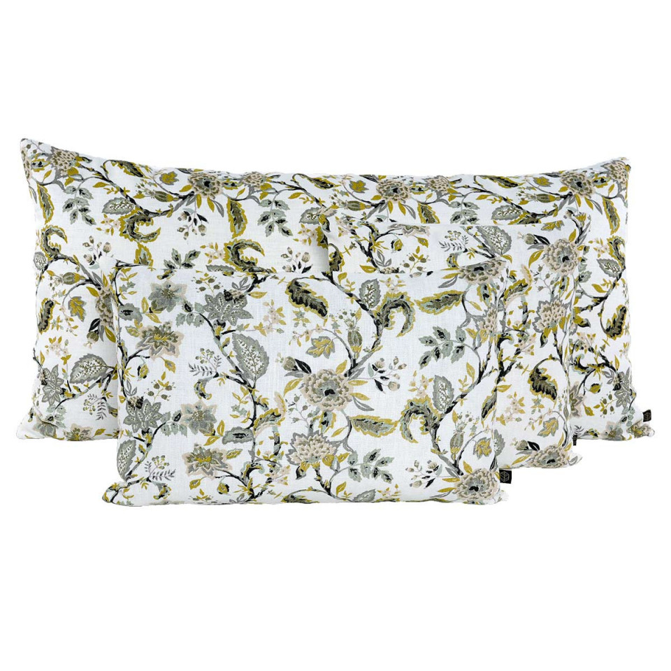 Housse de Coussin en Lin Imprimé Fleuri MAHE  