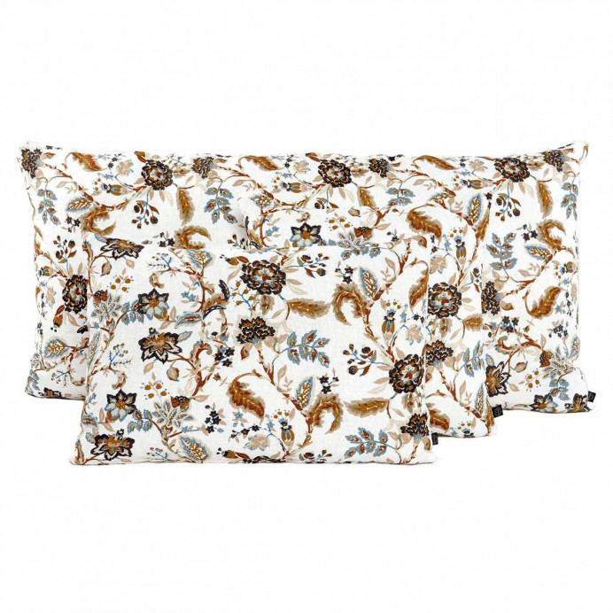 Housse de Coussin en Lin Imprimé Fleuri MAHE