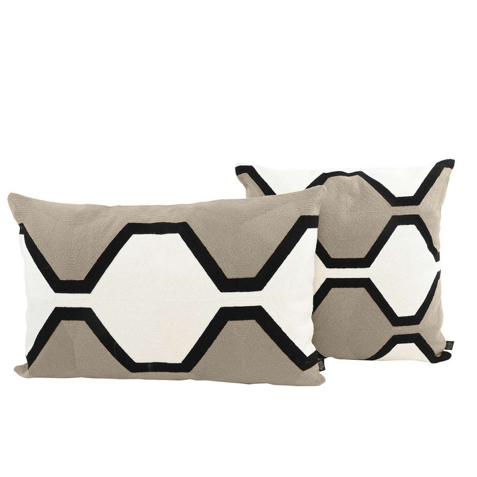 Housse de Coussin NASSAU en Coton Brodé  