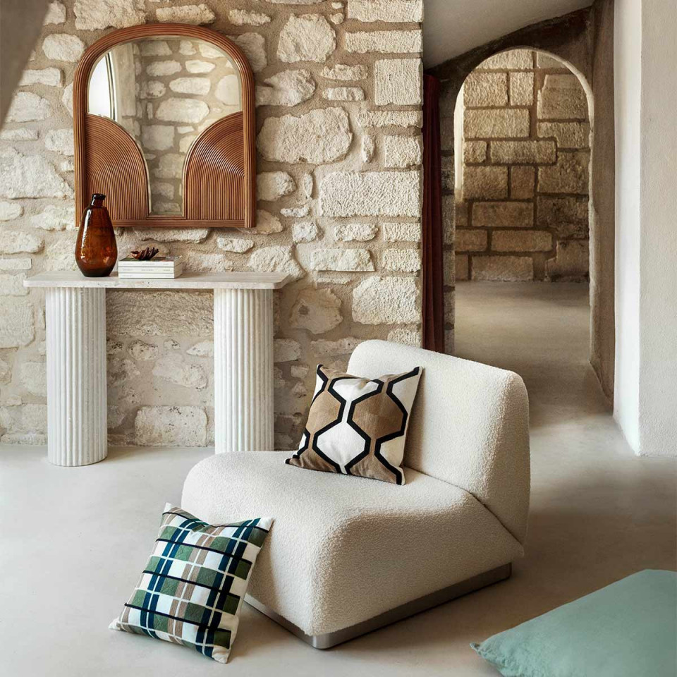 Housse de Coussin NASSAU en Coton Brodé  