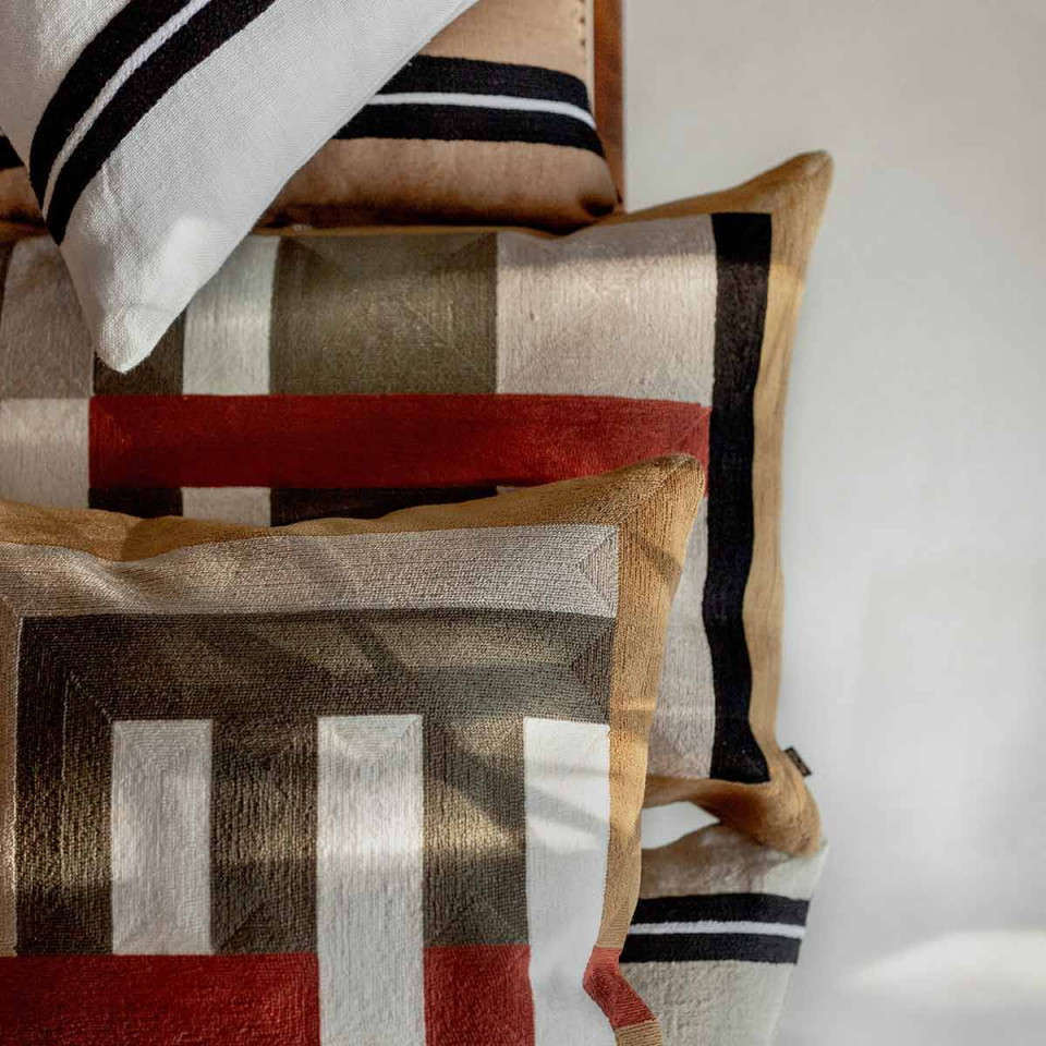 Housse de Coussin TOKYO en Coton Brodé  