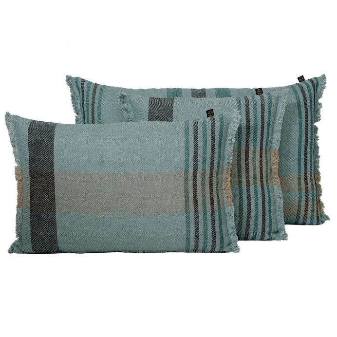 Housse de Coussin en Lin et Coton à Carreaux AALBORG