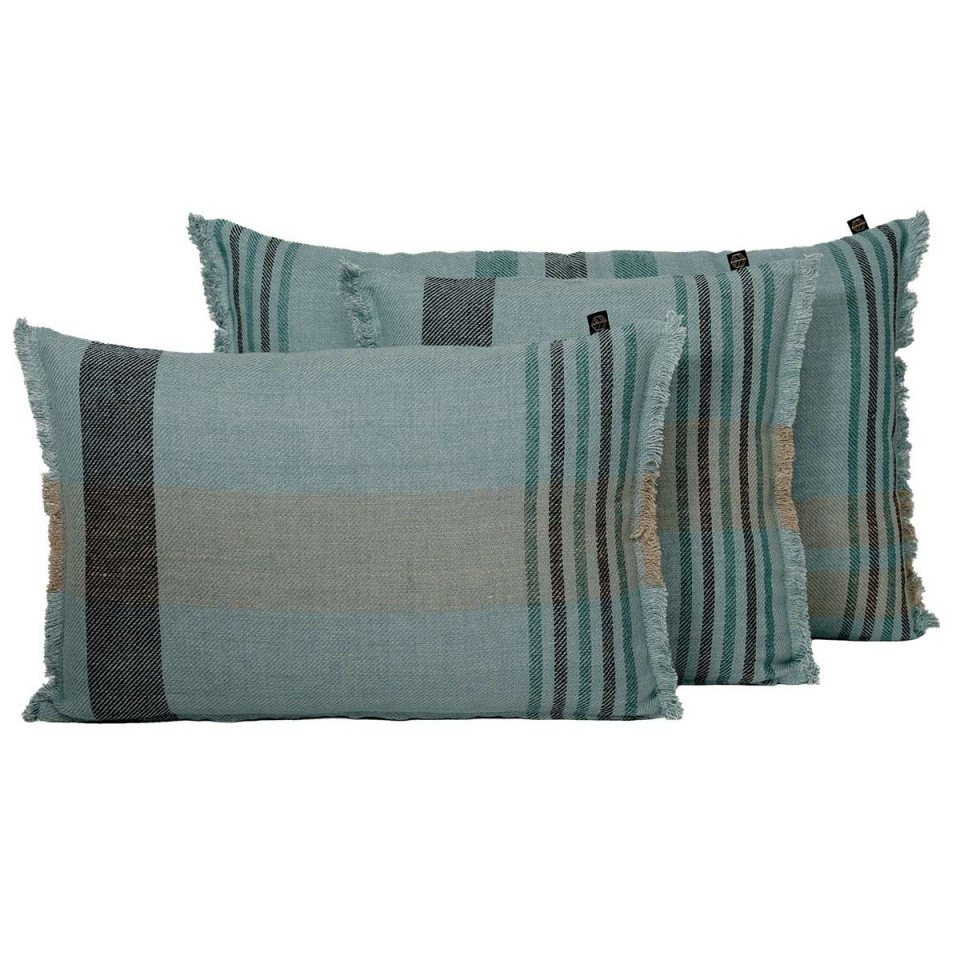 Housse de Coussin en Lin et Coton à Carreaux AALBORG