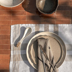 Serviette/Set de Table en Lin et Coton à Carreaux AALBORG
