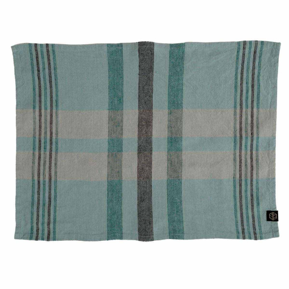 Serviette/Set de Table en Lin et Coton à Carreaux AALBORG