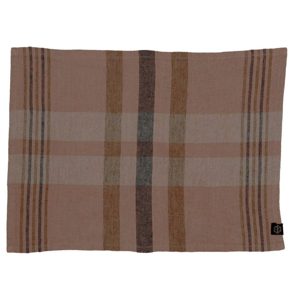 Serviette/Set de Table en Lin et Coton à Carreaux AALBORG
