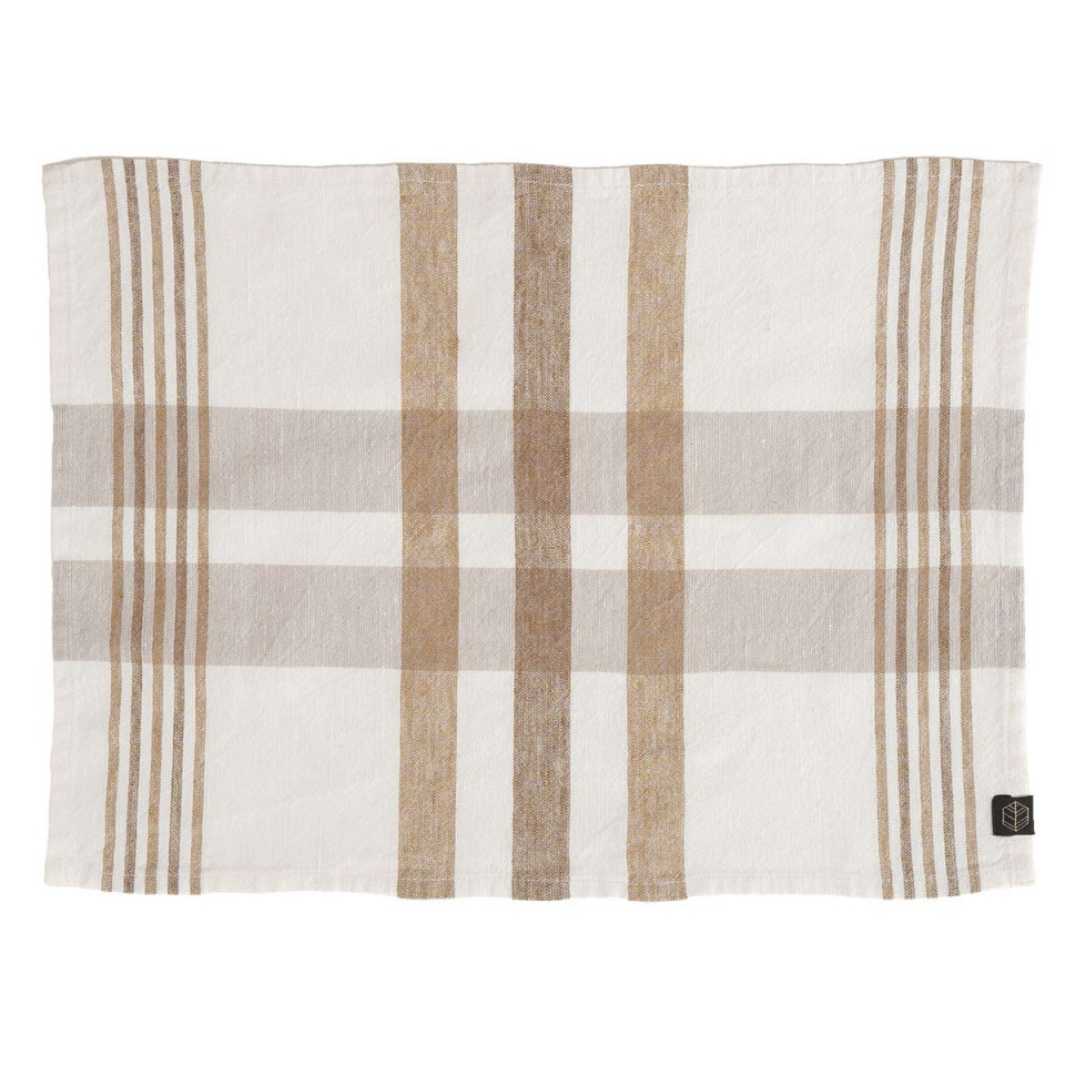 Serviette/Set de Table en Lin et Coton à Carreaux AALBORG
