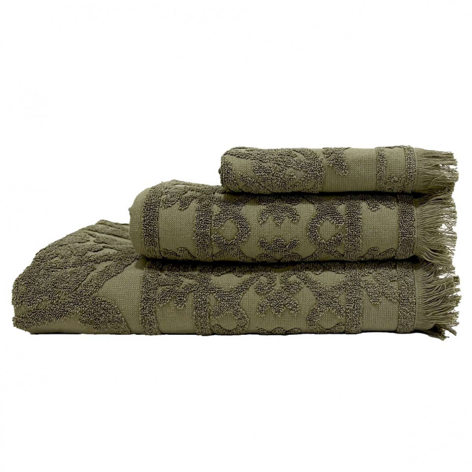 Serviette de Bain Éponge à Motifs Coton Lin UBUD  