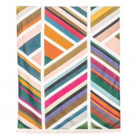 Serviette de Plage KIKOY MAYA - Une Face Eponge et Une Face Tissus Finition Franges 