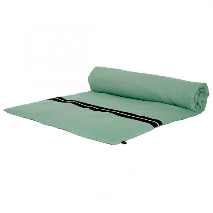 Harmony Textile - Haomy Housse d'Edredon en Lin Lavé et Rayure Noir...