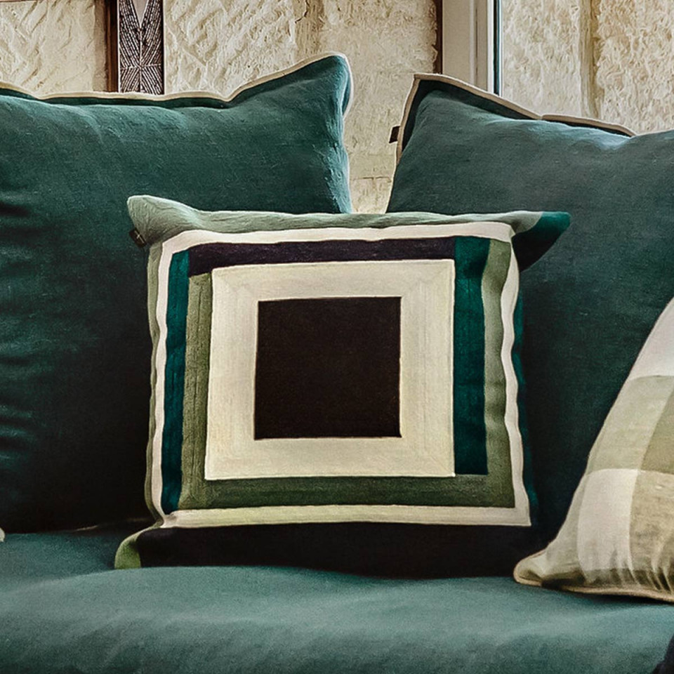 Housse de Coussin MANILLE en Coton Brodé