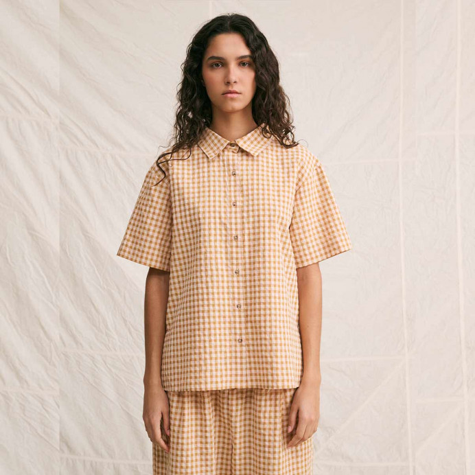 Chemise Manches Courtes Petit Col Leon Vichy Hod Paris
