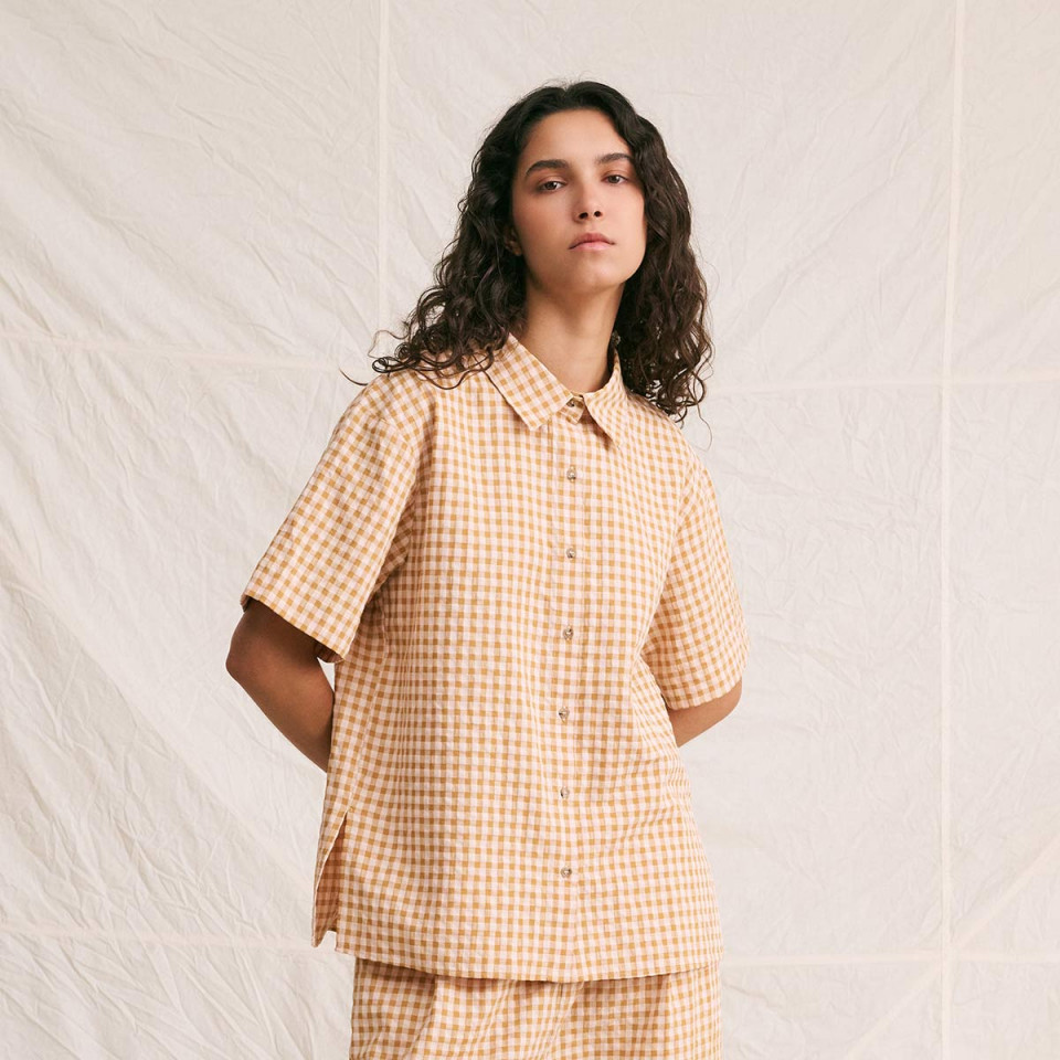 Chemise Manches Courtes Petit Col Leon Vichy Hod Paris