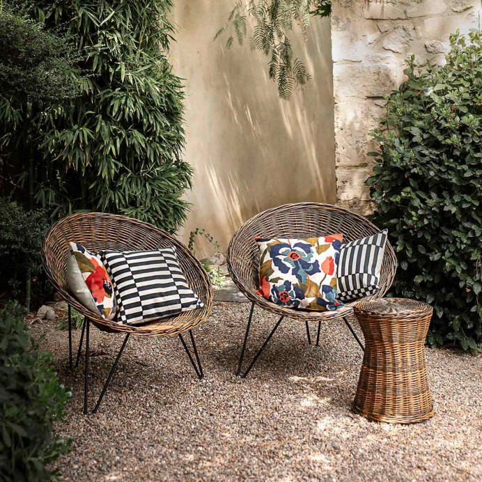 Harmony Textile - Haomy Housse de Coussin IBIZA en Lin Lavé