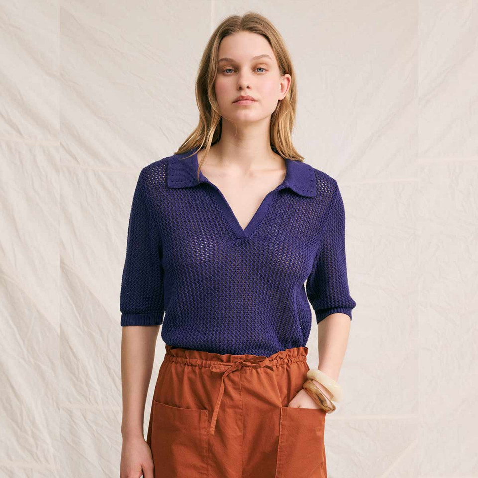 Polo Tricot Coton Samson navy Hod Paris