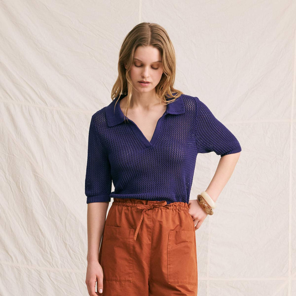 Polo Tricot Coton Samson navy Hod Paris