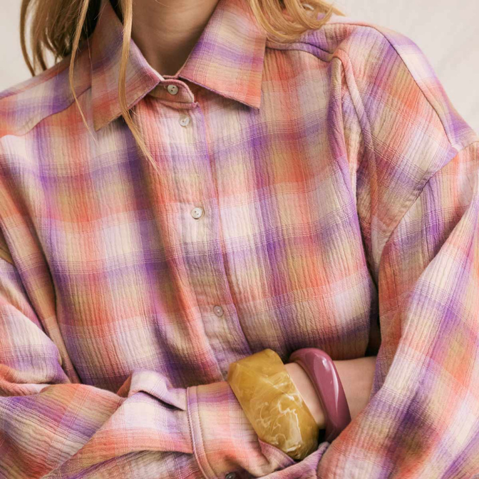 Chemise Masculine Coton Nirvana Ginger Check Hod Paris