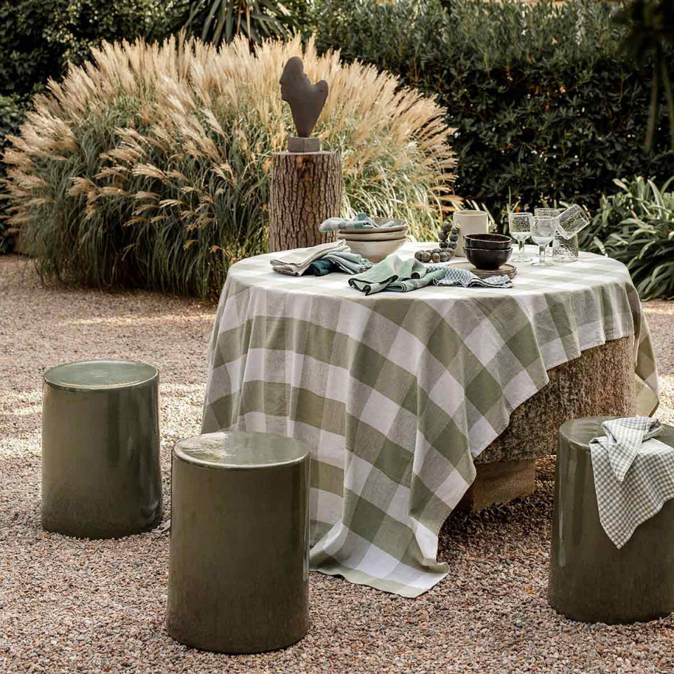 Nappe de Table à Gros Carreaux en Lin Lavé et Coton PALMA II
