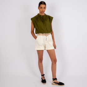 Short Taille Elastiquée Bandito cream Hod Paris