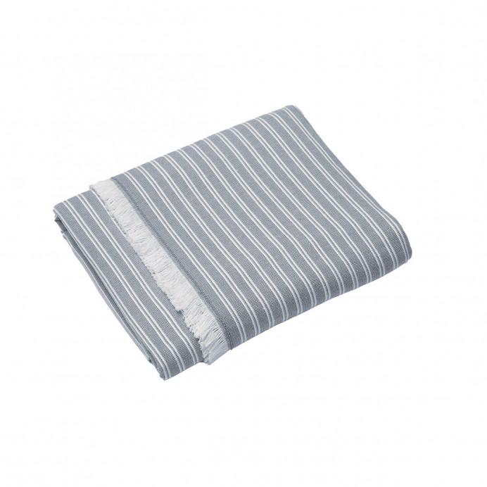 Fouta avec Fines Rayures Bord Frangé 100% Coton LILI - 90X185