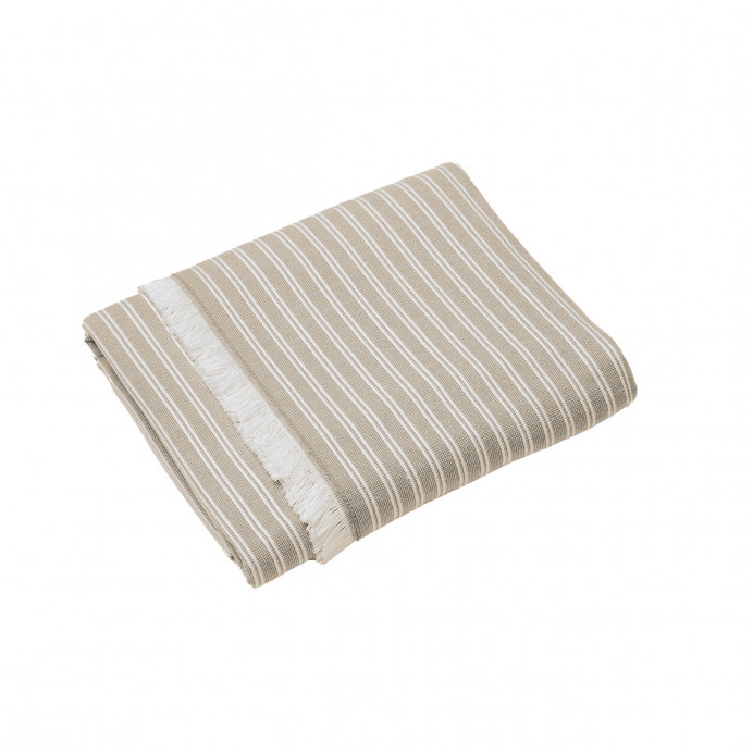 Fouta avec Fines Rayures Bord Frangé 100% Coton LILI - 90X185