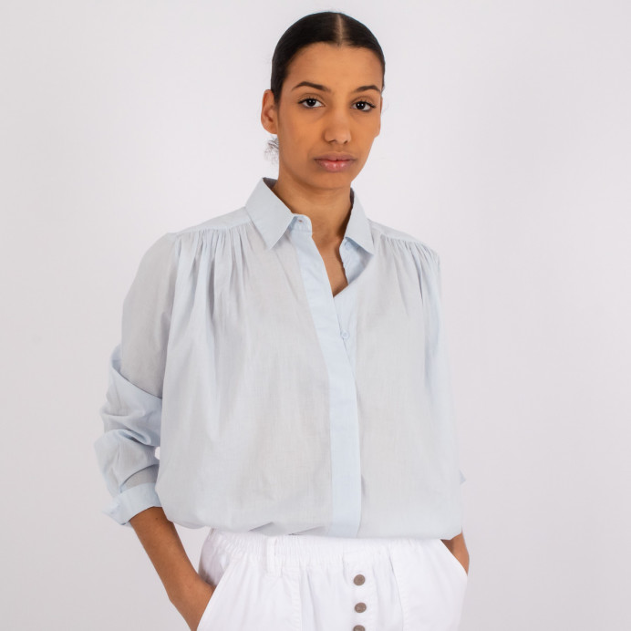 Chemise Unie Manches Longues Gaze de Coton Madrid