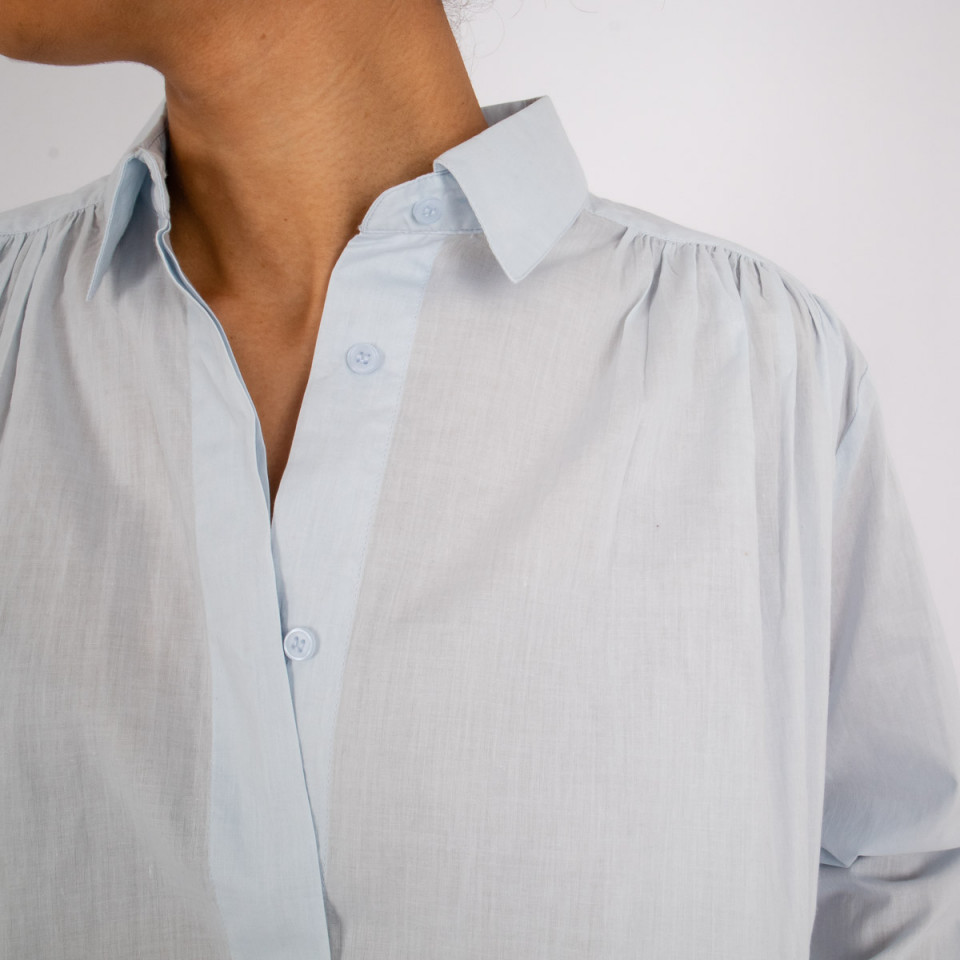 Chemise Unie Manches Longues Gaze de Coton Madrid