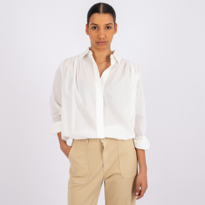 Chemise Unie Manches Longues Gaze de Coton Madrid