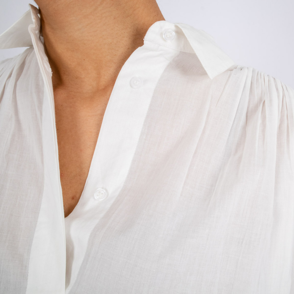 Chemise Unie Manches Longues Gaze de Coton Madrid