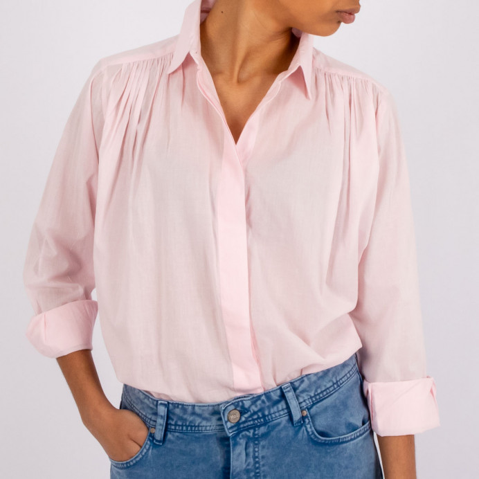 Chemise Unie Manches Longues Gaze de Coton Madrid