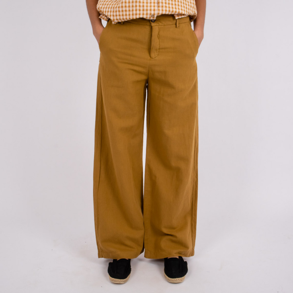 Pantalon Large en Lin Pacifie Bronze Hod Paris