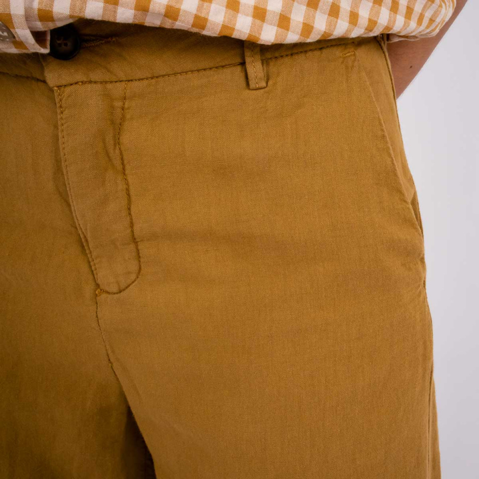 Pantalon Large en Lin Pacifie Bronze Hod Paris