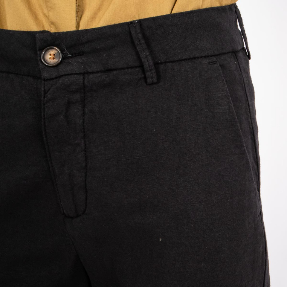 Pantalon Large en Lin Pacifie Black Hod Paris