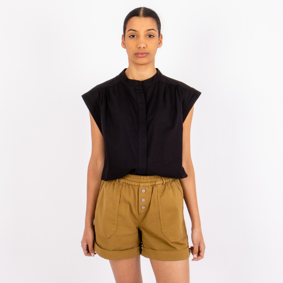 Chemise Sans Manche Amandine Black Hod Paris
