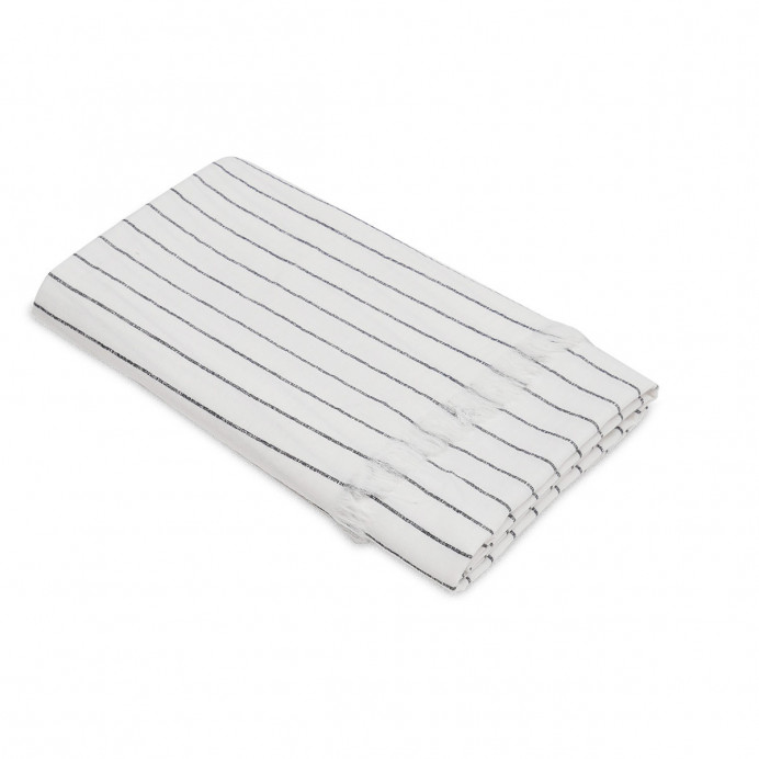 Fouta Frange en Mousseline de Coton Imprimé Rayé LANA