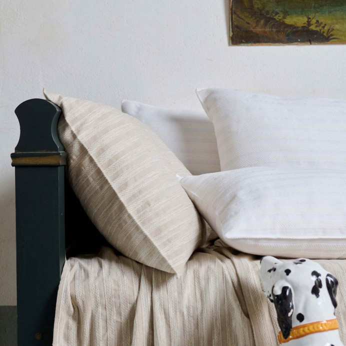 Housse de coussin Coton avec Rayures Brodées SILOE