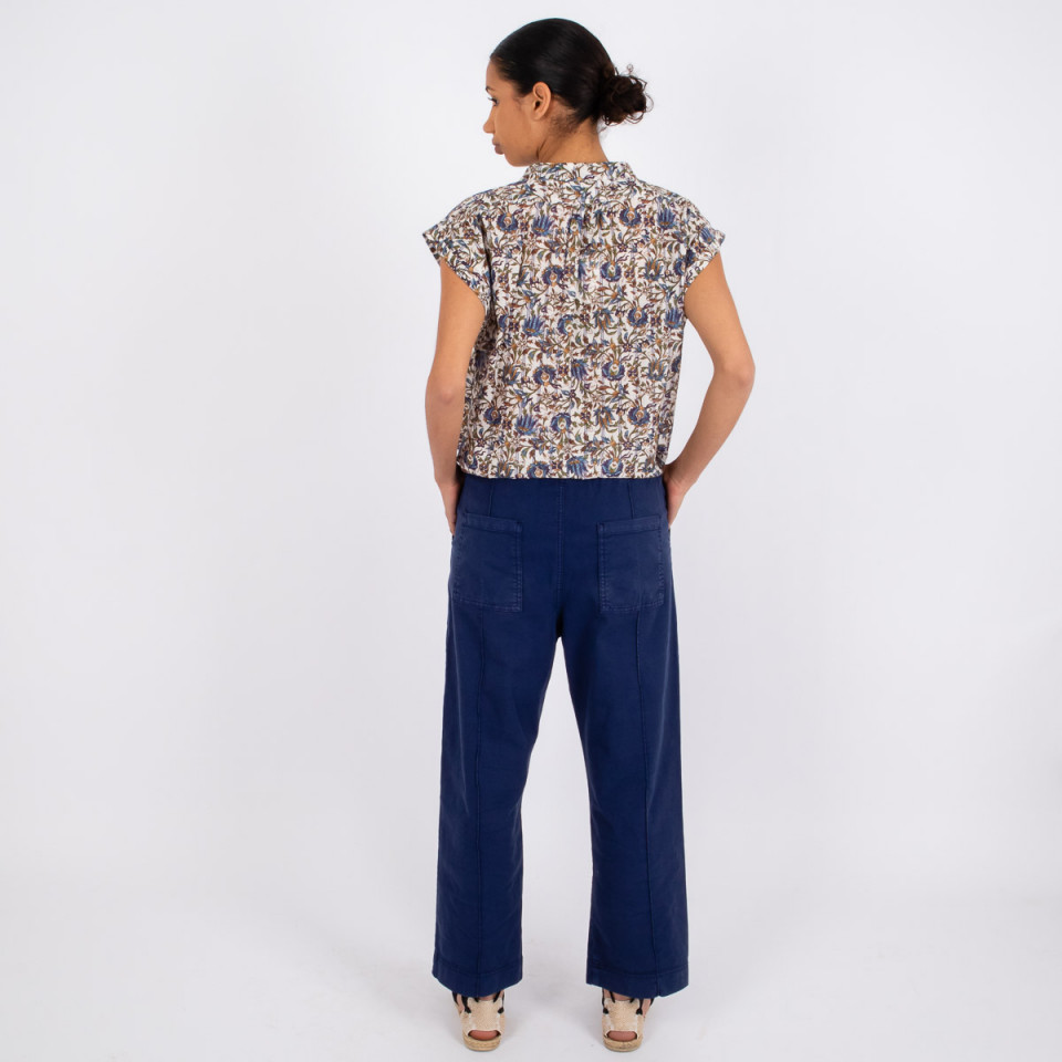 Pantalon Large Poches Plaquées Cambridge dusk Hod Paris