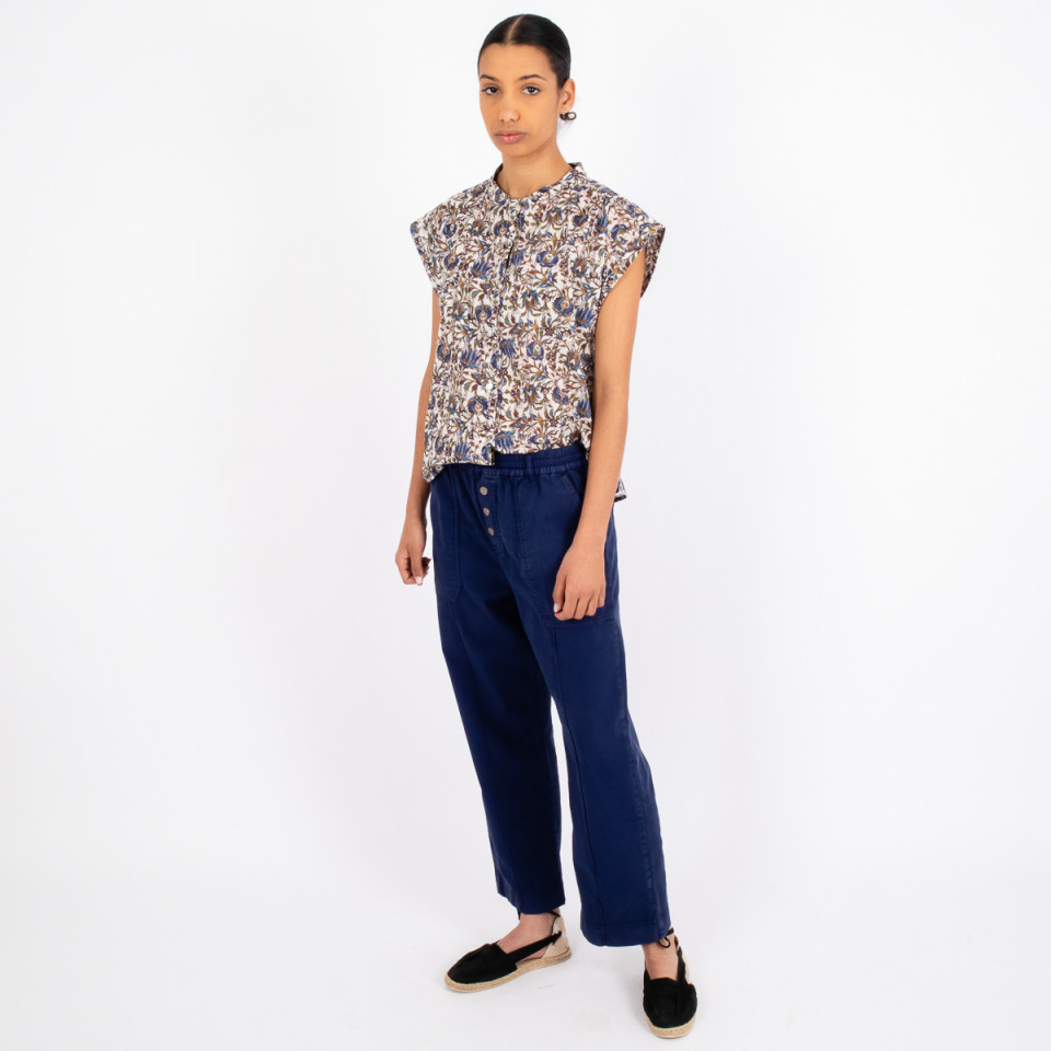 Pantalon Large Poches Plaquées Cambridge dusk Hod Paris