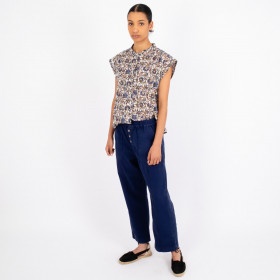 Pantalon Large Poches Plaquées Cambridge dusk Hod Paris